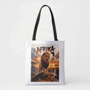 Bolsa de mano de arte de vida silvestre del león m