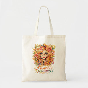Bolsa de mano de arte floral “Florece sin miedo”