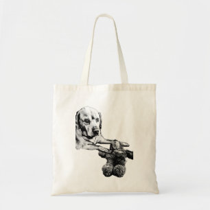 Bolsa de mano de arte Perro y oso de peluche
