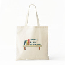 Bolsa de mano de aventuras de libros de biblioteca