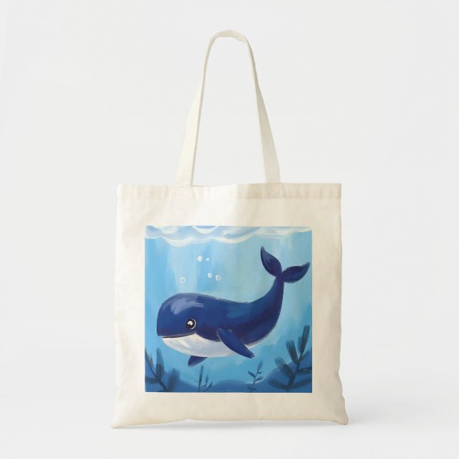 Bolsa de mano de ballena azul linda  (Frente)