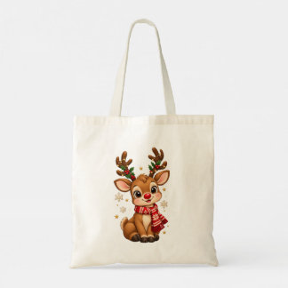 Bolsa de mano de bebé reno de Navidad con bufanda