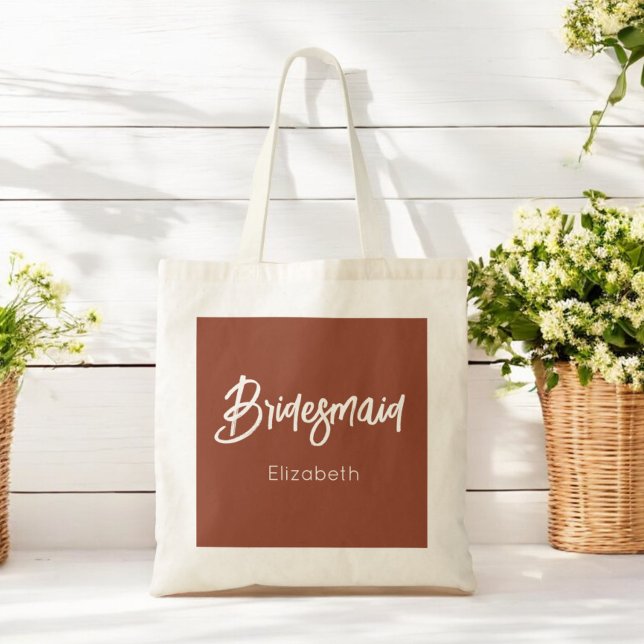 Bolsa de mano de boda de terracota marrón de dama  (Subido por el creador)