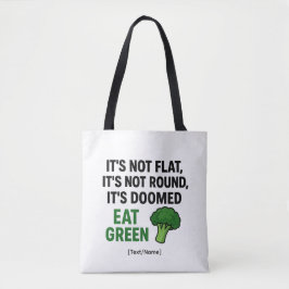 Bolsa de mano de brócoli divertida con texto/nombr