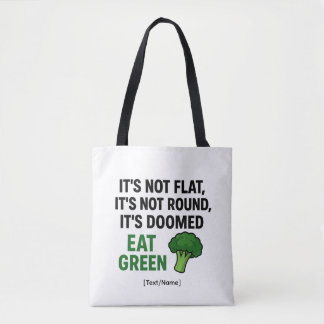 Bolsa de mano de brócoli divertida con texto/nombr
