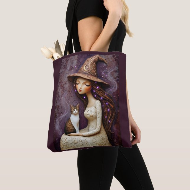 Bolsa de mano de bruja caprichosa con gato de Hall (Detalle)