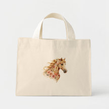 Bolsa de mano de caballo floral boho ecuestre