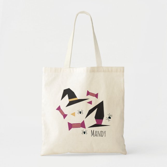 Bolsa de mano de caramelos confeti de bruja (Frente)