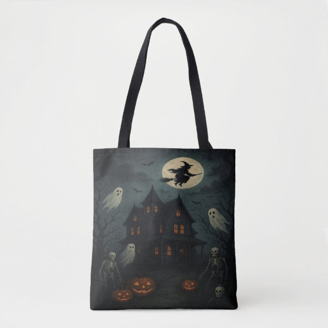 Bolsa de mano de Casa Embrujada de Halloween (Anverso)