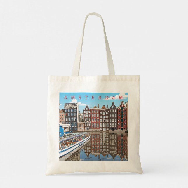 Bolsa de mano de casas de Ámsterdam (Reverso)