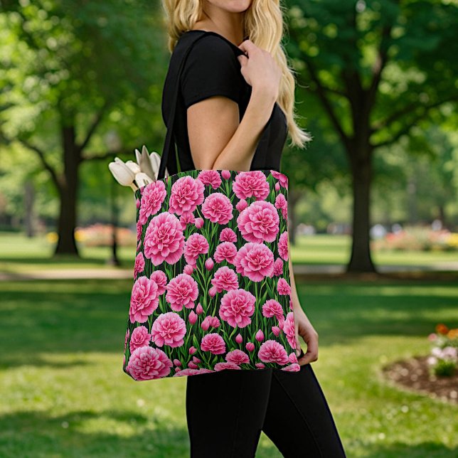 Bolsa de mano de claveles rosas (Subido por el creador)