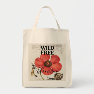 Bolsa de mano de comestibles de amapola botánica v