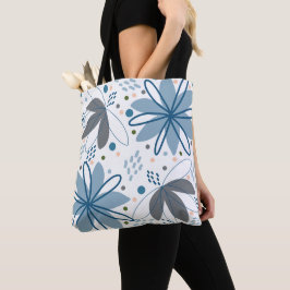 Bolsa de mano de compras de arte floral abstracto