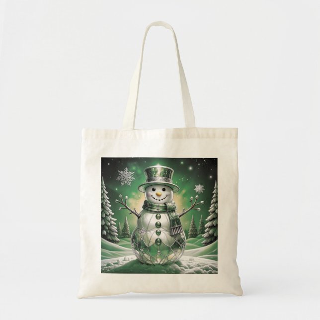 Bolsa de mano de copos de nieve de muñeco de nieve (Frente)