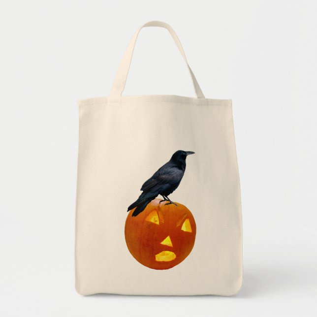 Bolsa de mano de cuervo en Jack-o-Lantern (Frente)