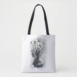Bolsa de mano de cuervo y calavera gótica de arte