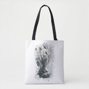 Bolsa de mano de cuervo y calavera gótica de arte