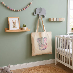 Bolsa de mano de elefante bebé acuarela linda
