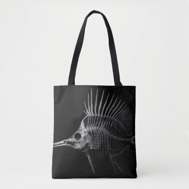 Bolsa de mano de esqueleto de pez gótico con rayos (Anverso)
