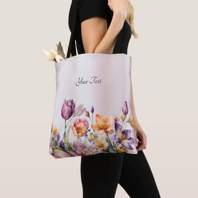 Bolsa de mano de flores de primavera coloridas (Detalle)