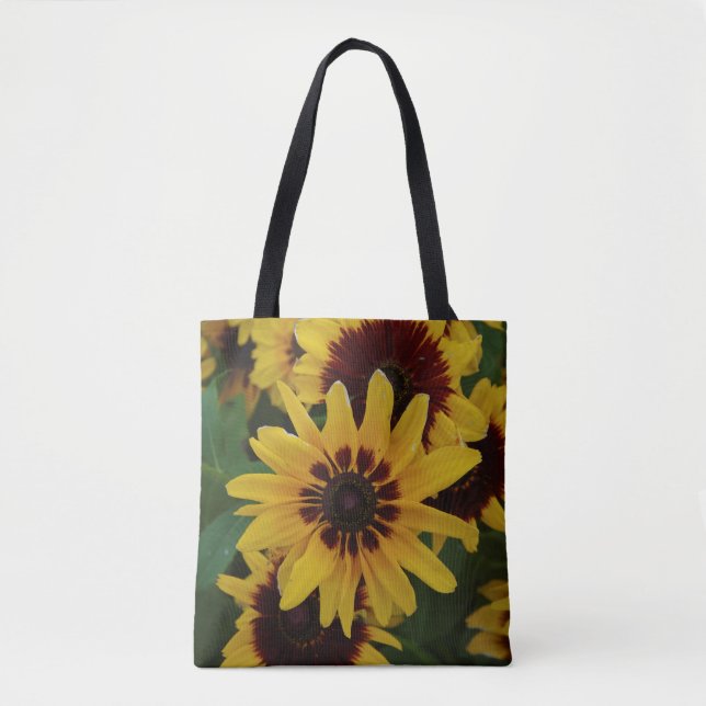 Bolsa de mano de flores marrones amarillas (Anverso)