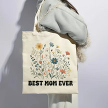 Bolsa de mano de flores silvestres retro para mamá