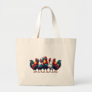 Bolsa de mano de gallo divertido con gafas de sol