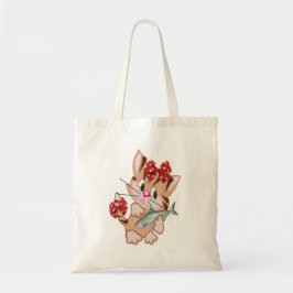 Bolsa de mano de gatito con pescado