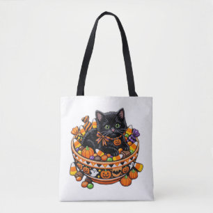 Bolsa de mano de gatito de Halloween