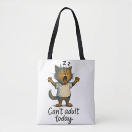 Bolsa de mano de gato Can't Adult Today – divertid