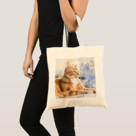 Bolsa de mano de gato jengibre relajado