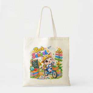 Bolsa de mano de gato Kawaii en bicicleta para el 