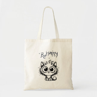 Bolsa de mano de gato lindo Be Happy