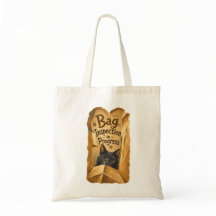 Bolsa de mano de gato lindo con inspección en curs