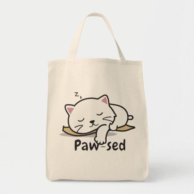 Bolsa de mano de gato lindo dormido – Bolsa de alg (Frente)