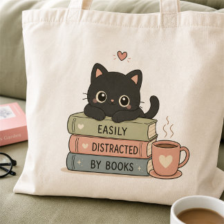 Bolsa de mano de gato negro lindo fácilmente distr