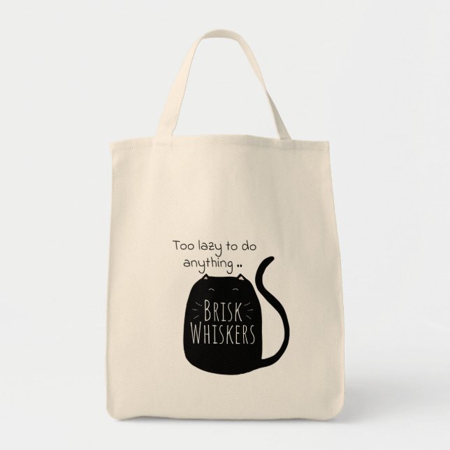 Bolsa de mano de gato negro perezoso (Frente)