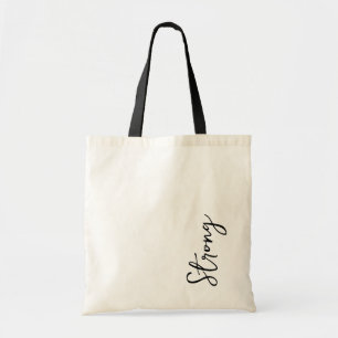 Bolsa de mano de gimnasio Strength Script Negro a