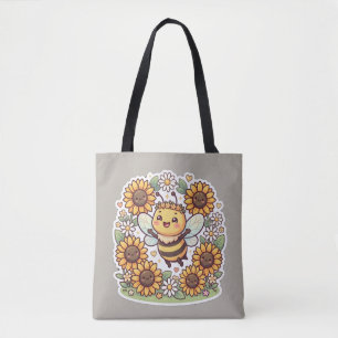 Bolsa de mano de girasol abeja bumble Kawaii linda