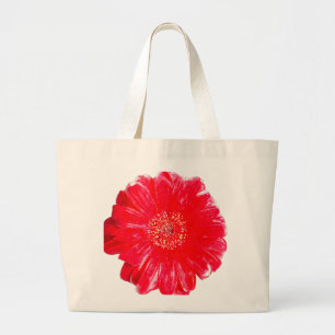 Bolsa de mano de gran tamaño de gerbera roja vibra