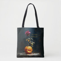 Bolsa de mano de Halloween de calabaza y rosa romá