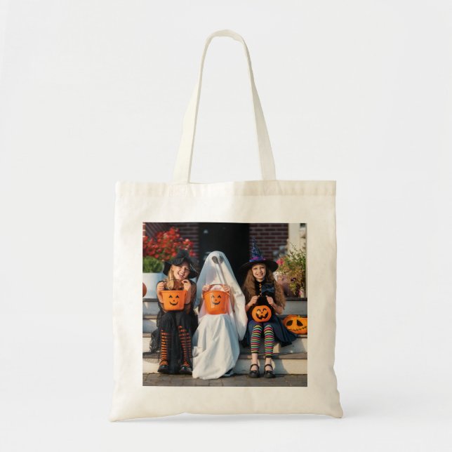 Bolsa de mano de Halloween de gato negro mágico – (Frente)