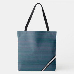 Bolsa de mano de HAMbyWG - Rayas turquesa con logo