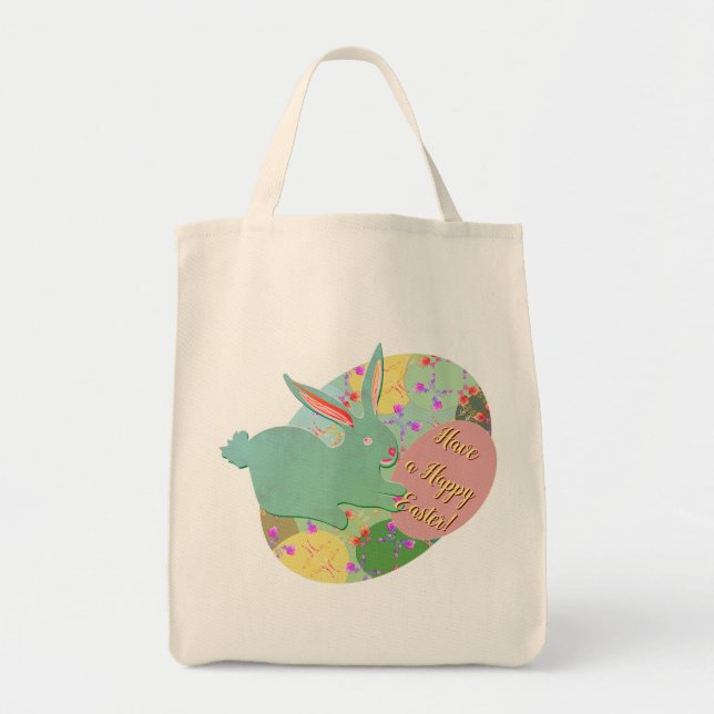 Bolsa de mano de huevos de conejo de Pascua (Frente)