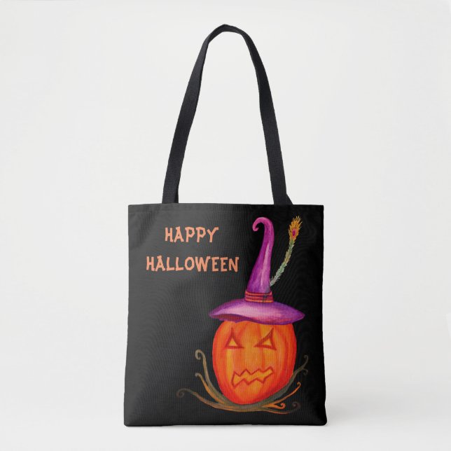 Bolsa de mano de Jack o Lantern de Halloween (Anverso)