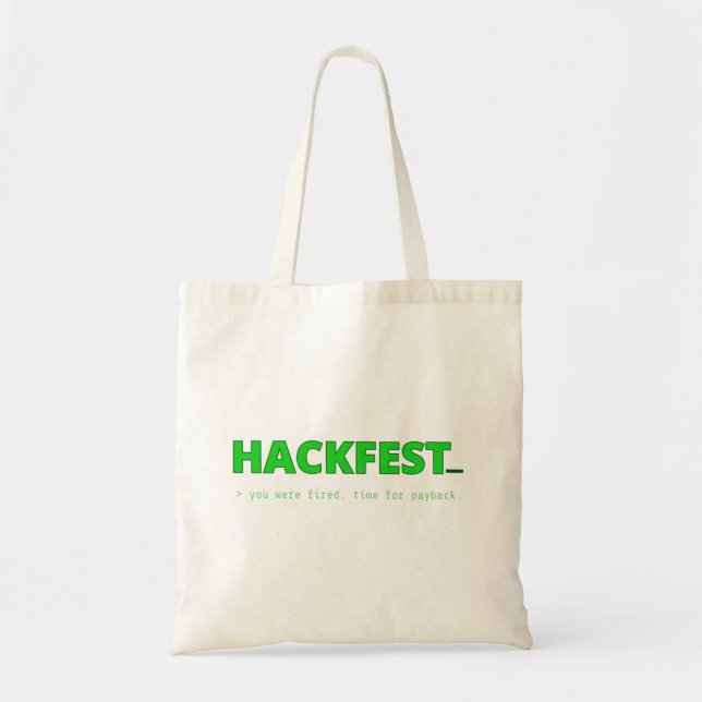 Bolsa de mano de la pantalla de título de Hackfest (Frente)