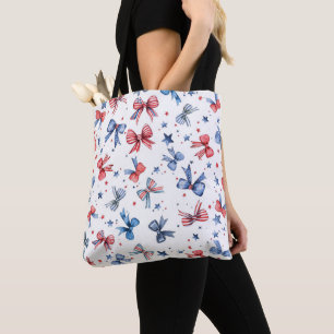 Bolsa de mano de lazo de acuarela patriótica con e