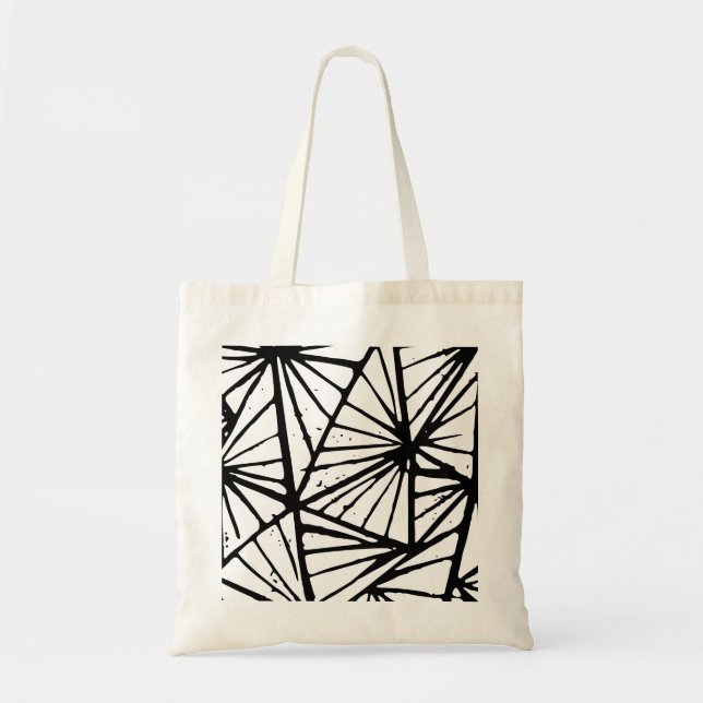 Bolsa de mano de lino con estampado de triángulos  (Frente)