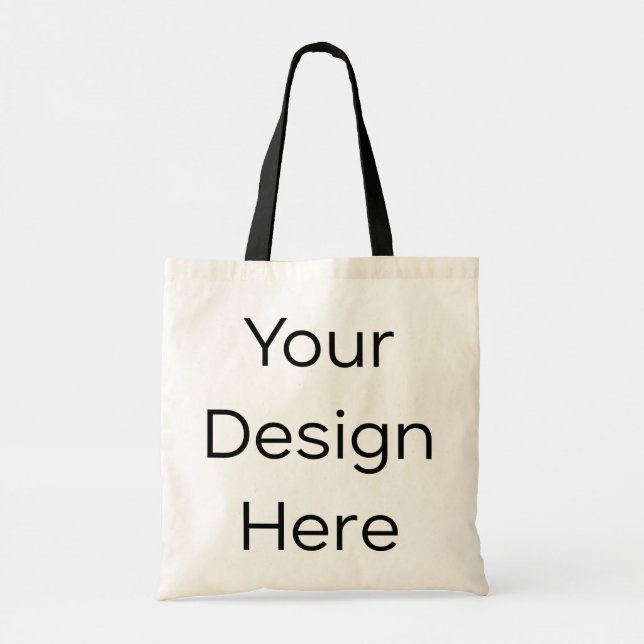 Bolsa de mano de lona con asa negra (Reverso)