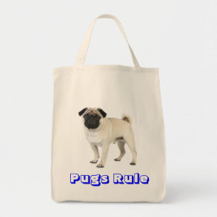 Bolsa de mano de lona con cachorro Pug adorable